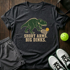 T Rex Short Arms Big Dinks T-Shirt — Dark Heather