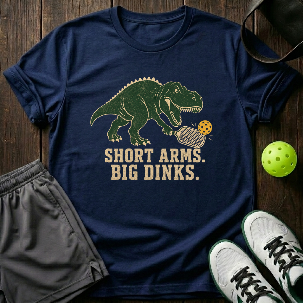T Rex Short Arms Big Dinks T-Shirt — Navy