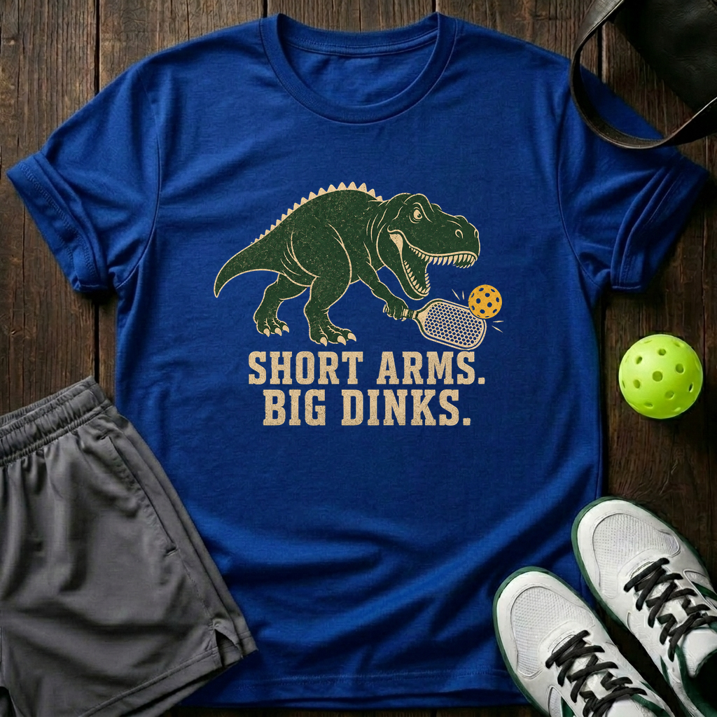 T Rex Short Arms Big Dinks T-Shirt — Royal