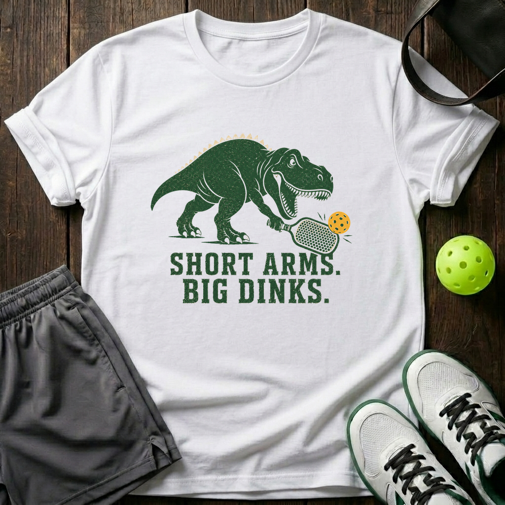T Rex Short Arms Big Dinks T-Shirt — White