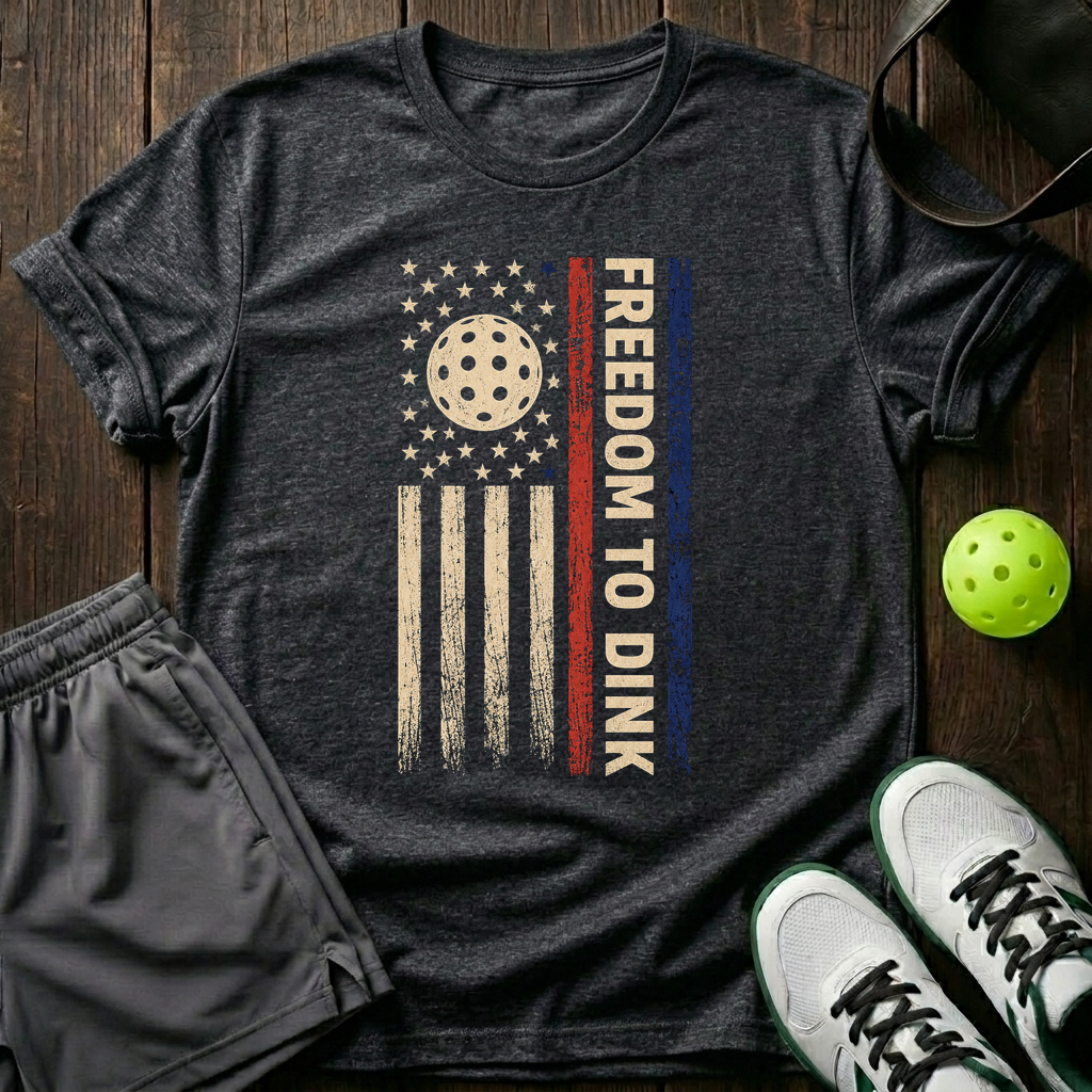 Freedom To Dink T-Shirt — Dark Heather