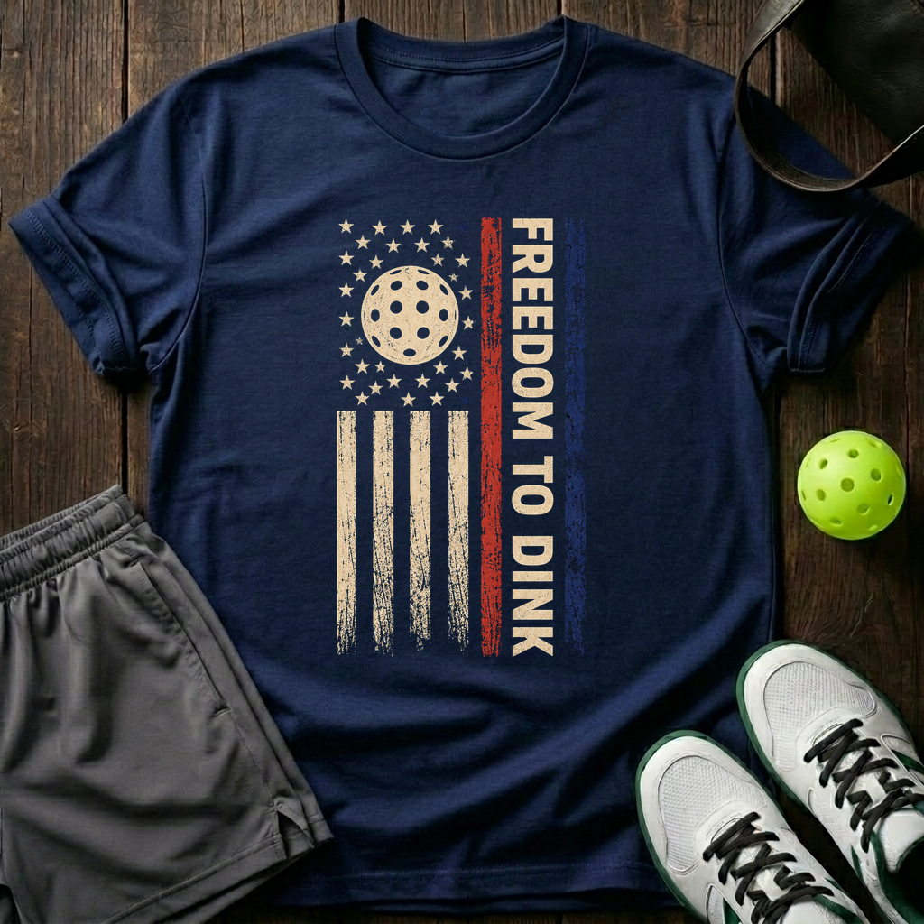 Freedom To Dink T-Shirt — Navy