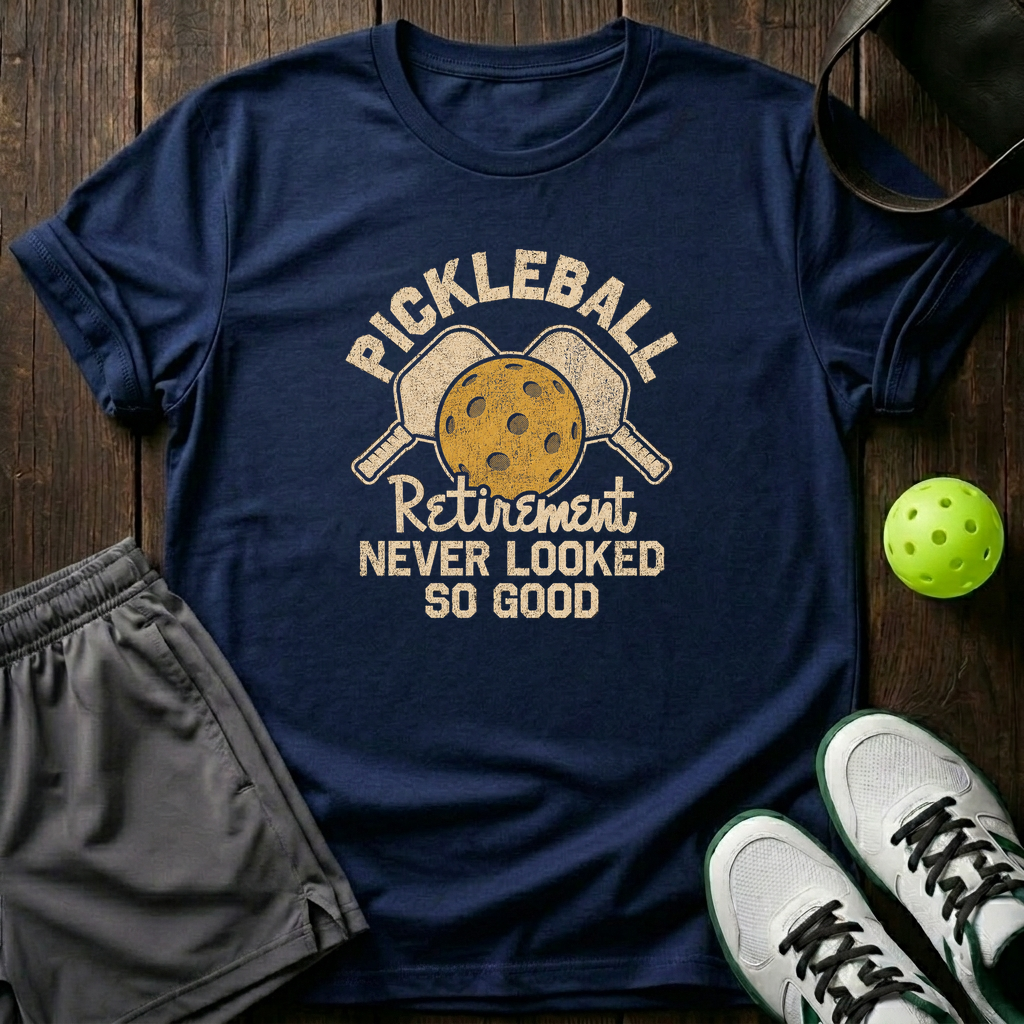 Pickleball Retirement Never Looked So Good T-Shirt — Navy