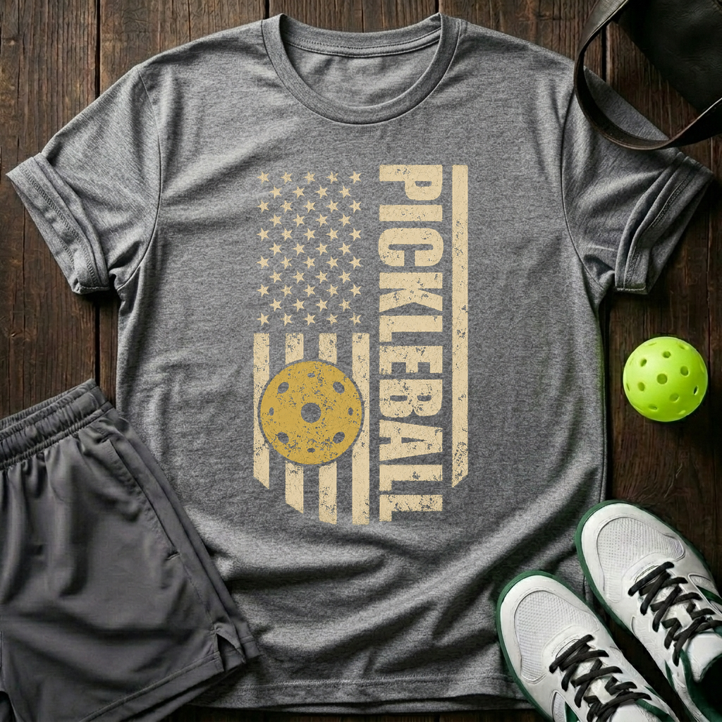 Vintage Patriot Pickleball T-Shirt — Sport Grey