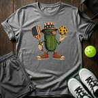 Uncle Sam Cartoon Pickle Mascot T-Shirt — Sport Grey