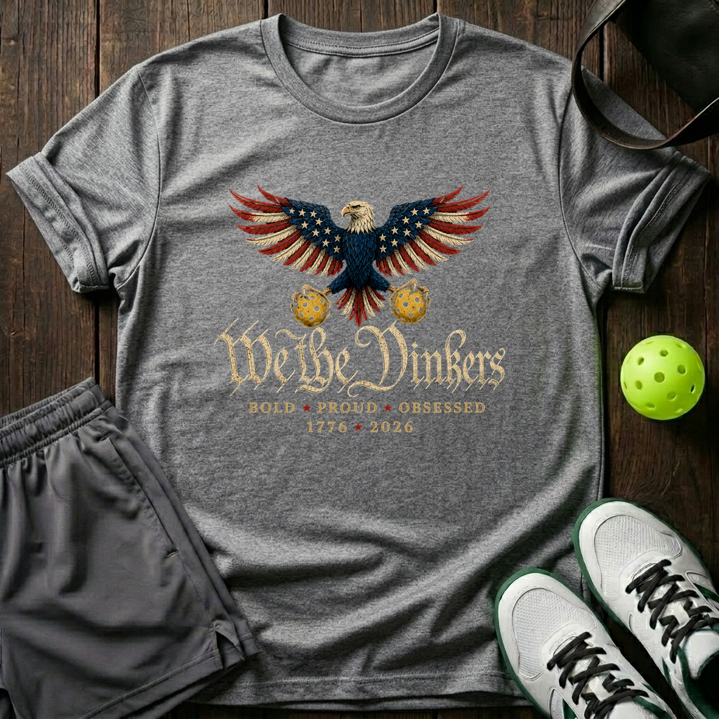 We The Dinkers Bold Proud Obsessed 1776 2026 T-Shirt — Sport Grey