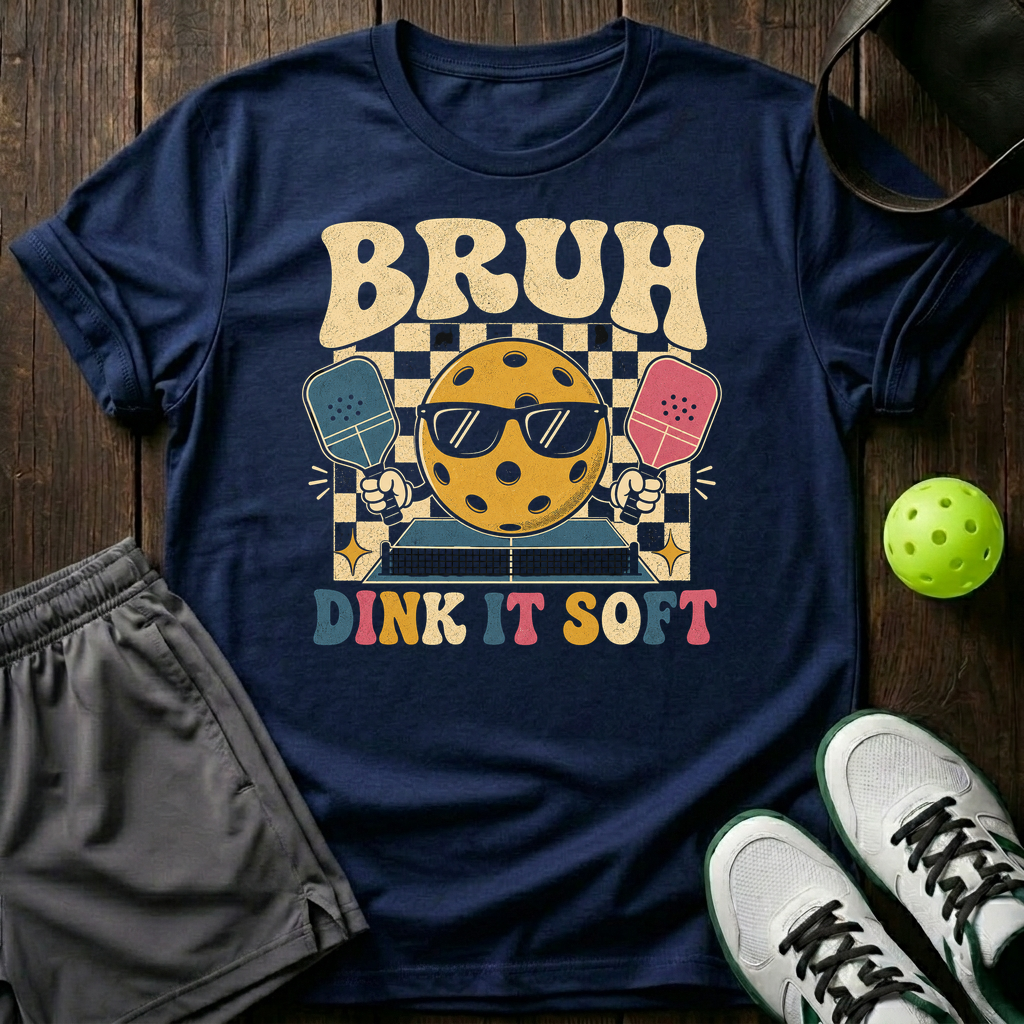 Bruh Dink It Soft T-Shirt — Navy