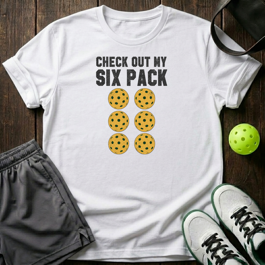 Check Out My Six Pack T-Shirt — White