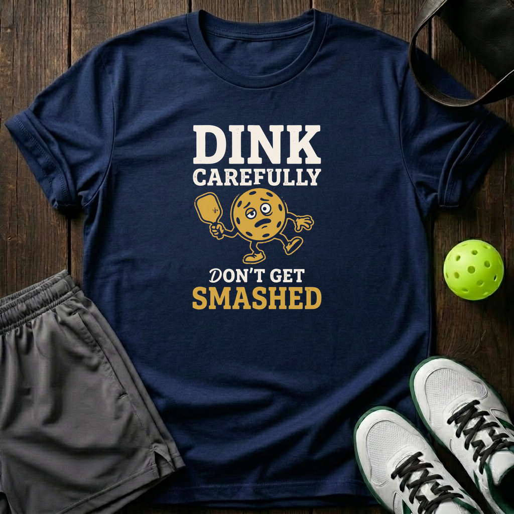 Dink Carefully Dont Get Smashed T-Shirt — Navy