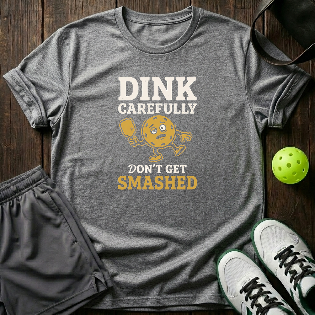 Dink Carefully Dont Get Smashed T-Shirt — Sport Grey