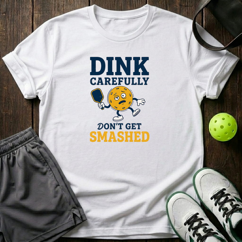 Dink Carefully Dont Get Smashed T-Shirt — White