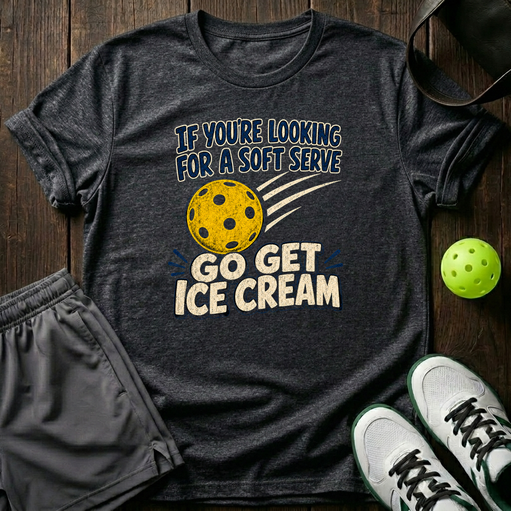 Go Get Ice Cream Pickleball T-Shirt — Dark Heather