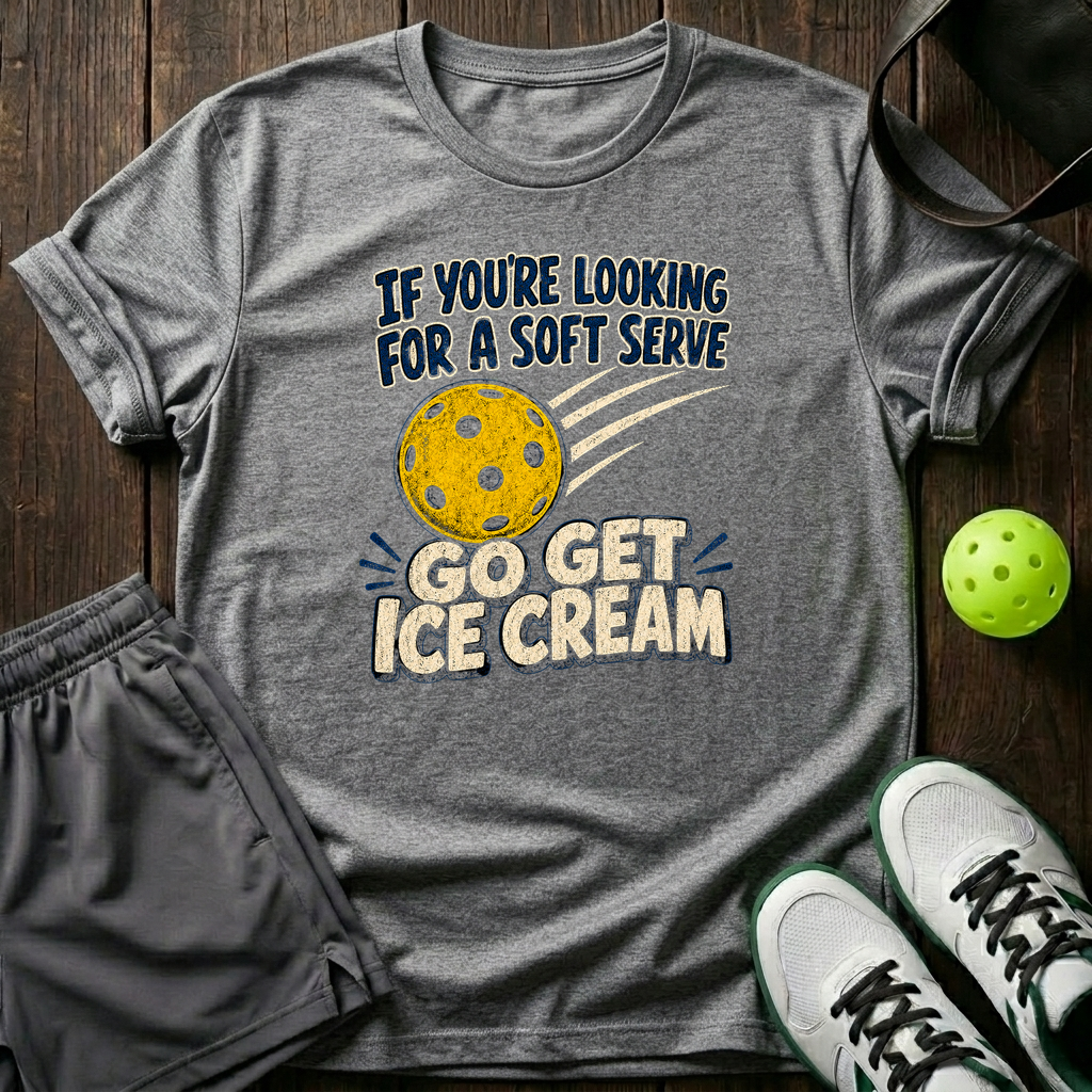 Go Get Ice Cream Pickleball T-Shirt — Sport Grey