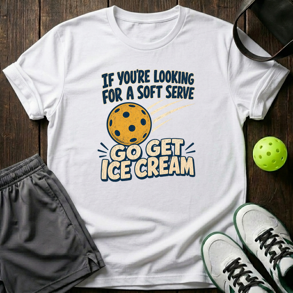 Go Get Ice Cream Pickleball T-Shirt — White
