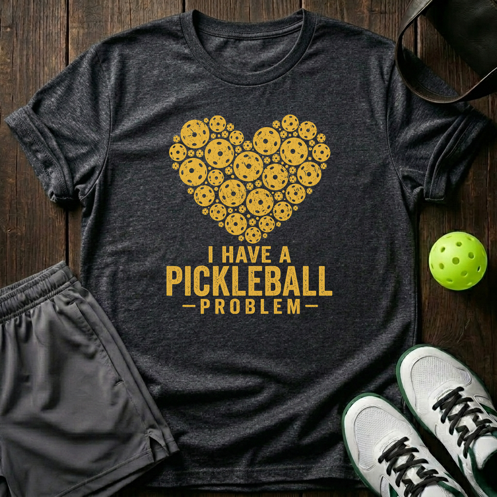 I Have A Pickleball Problem T-Shirt — Dark Heather