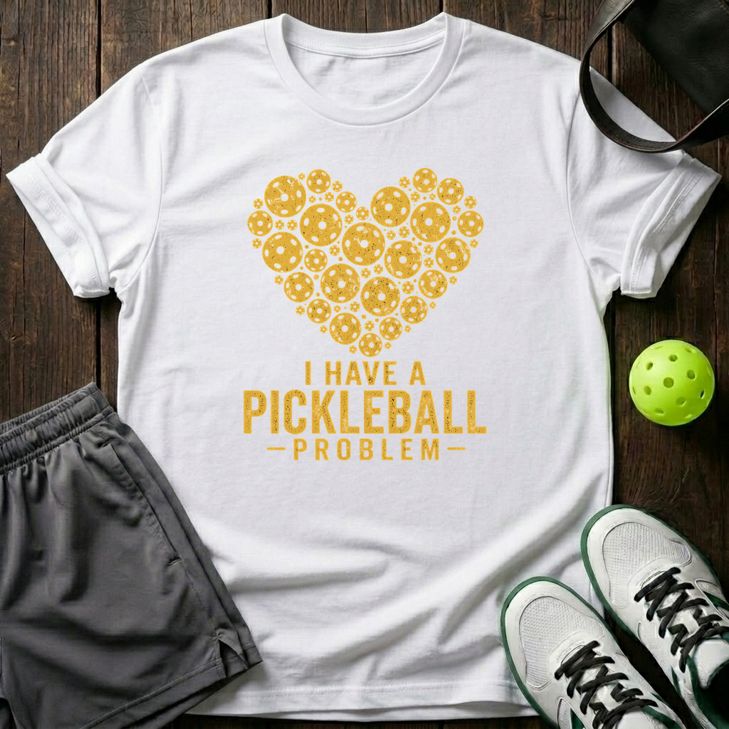 I Have A Pickleball Problem T-Shirt — White