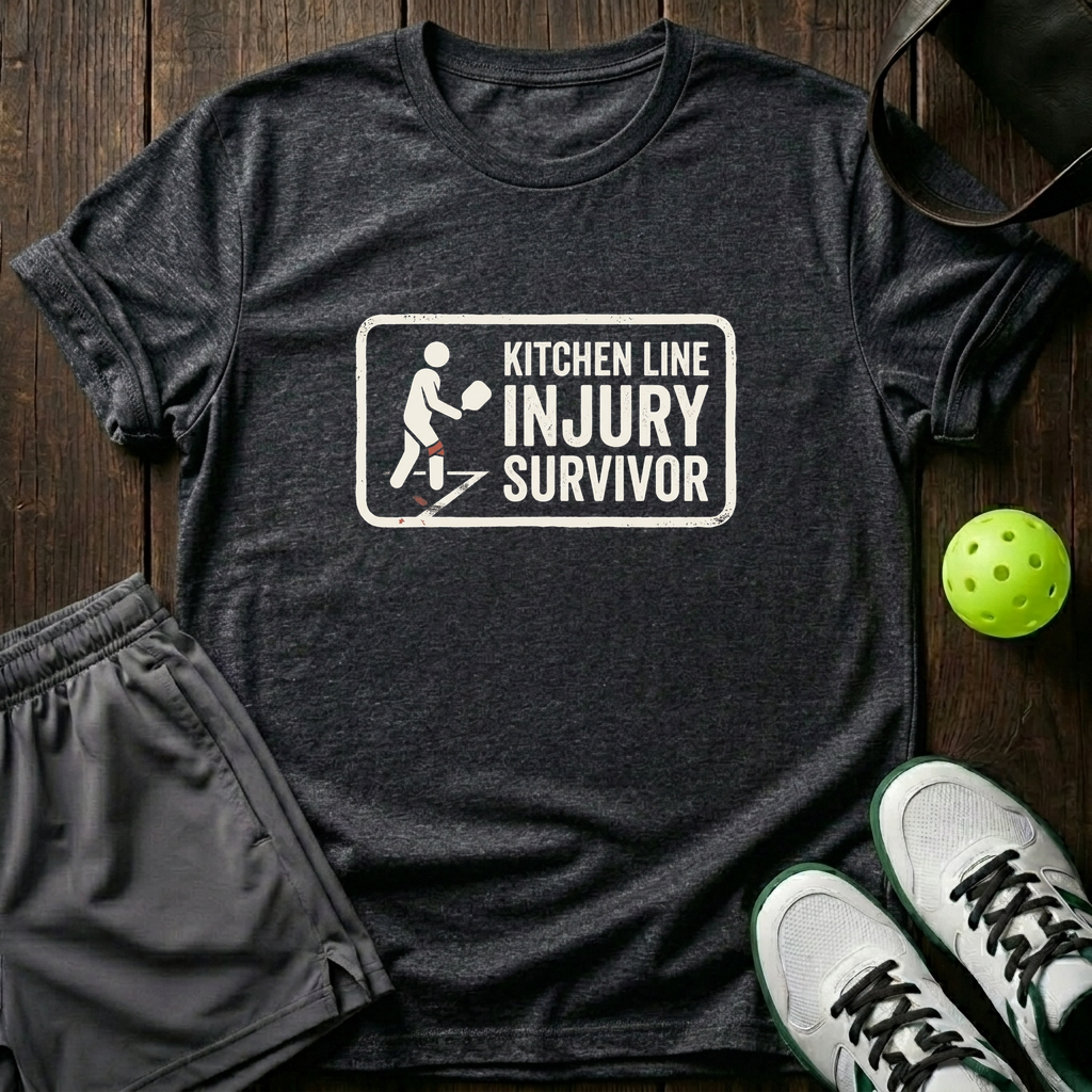 Kitchen Line Injury Survivor T-Shirt — Dark Heather