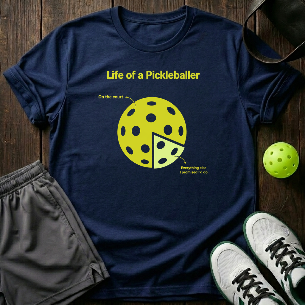 Life Of A Pickleballer T-Shirt — Navy