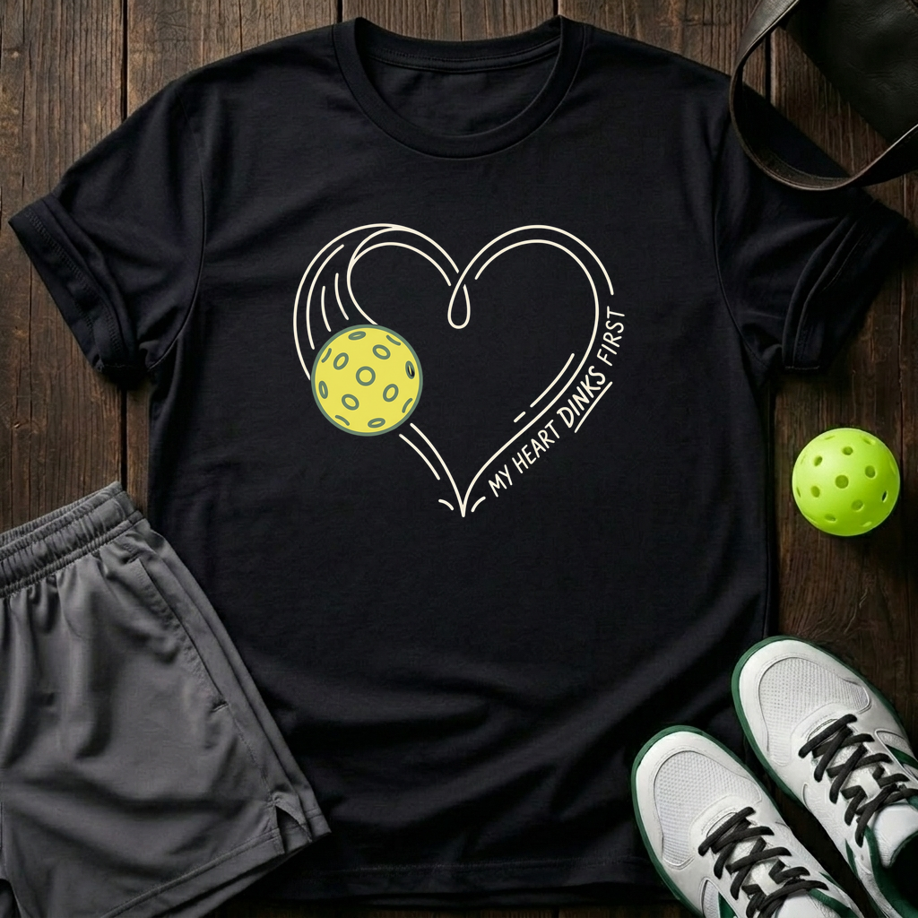 My Heart Dinks First T-Shirt — Black