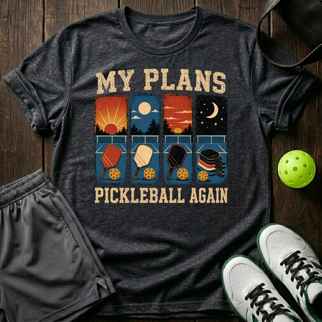 My Plans Pickleball Again T-Shirt — Dark Heather