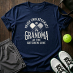Never Underestimate Grandma At The Kitchen Line T-Shirt — Navy