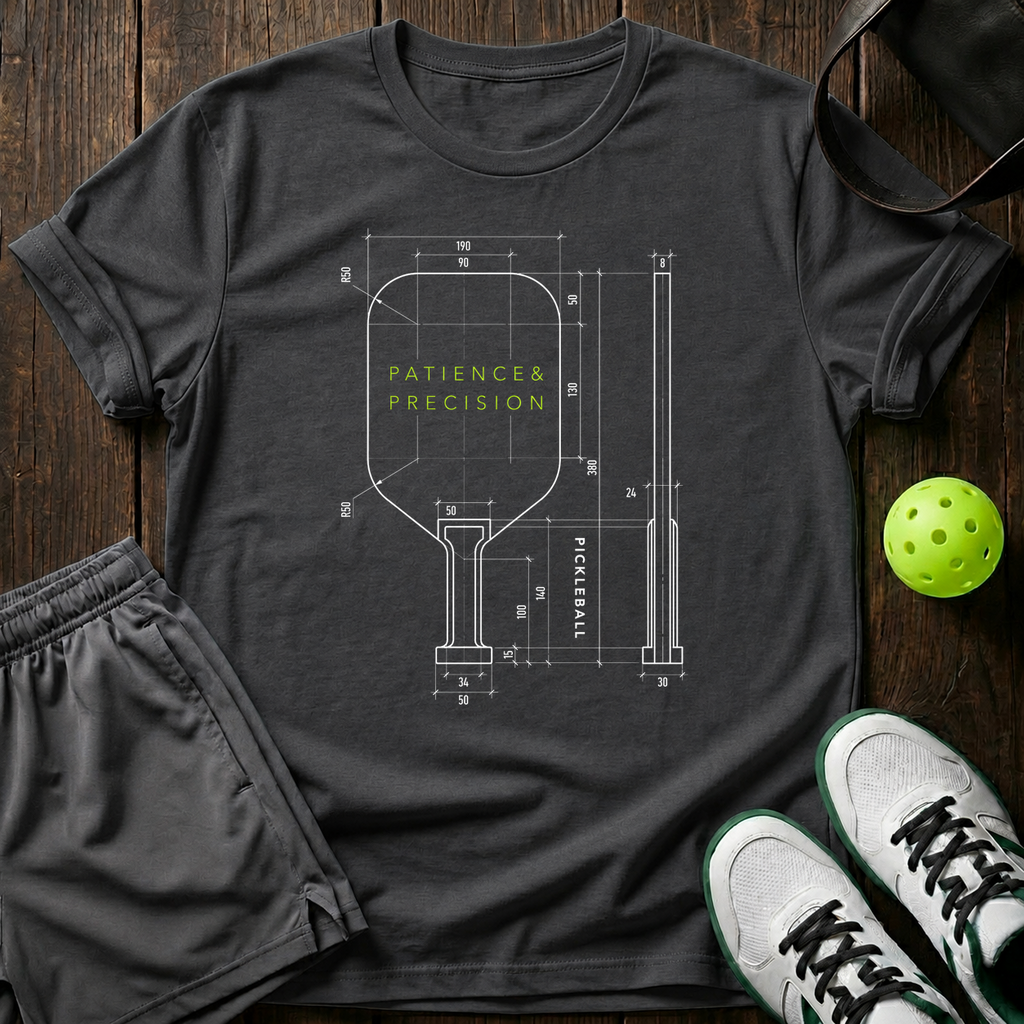 Patience and Precision T-Shirt — Charcoal