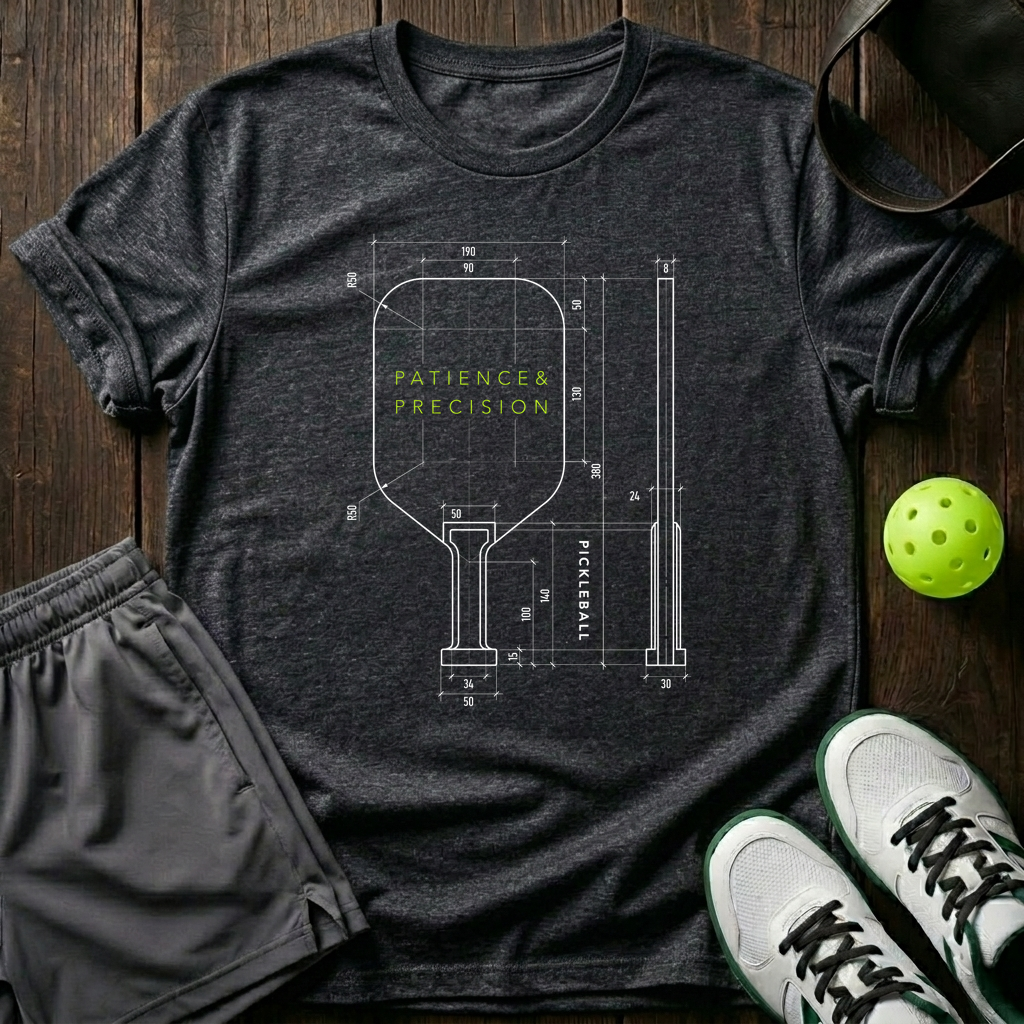 Patience and Precision T-Shirt — Dark Heather