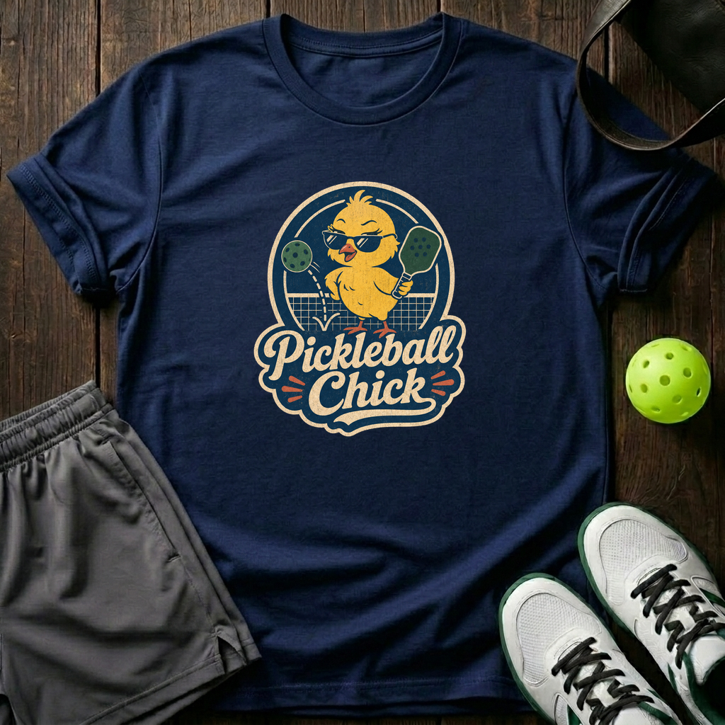 Pickleball Chick Funny Pickleball T Shirt T-Shirt — Navy