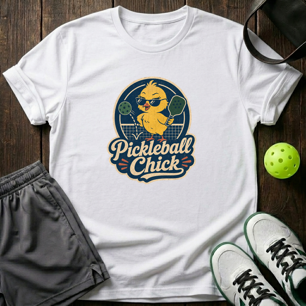 Pickleball Chick Funny Pickleball T Shirt T-Shirt — White