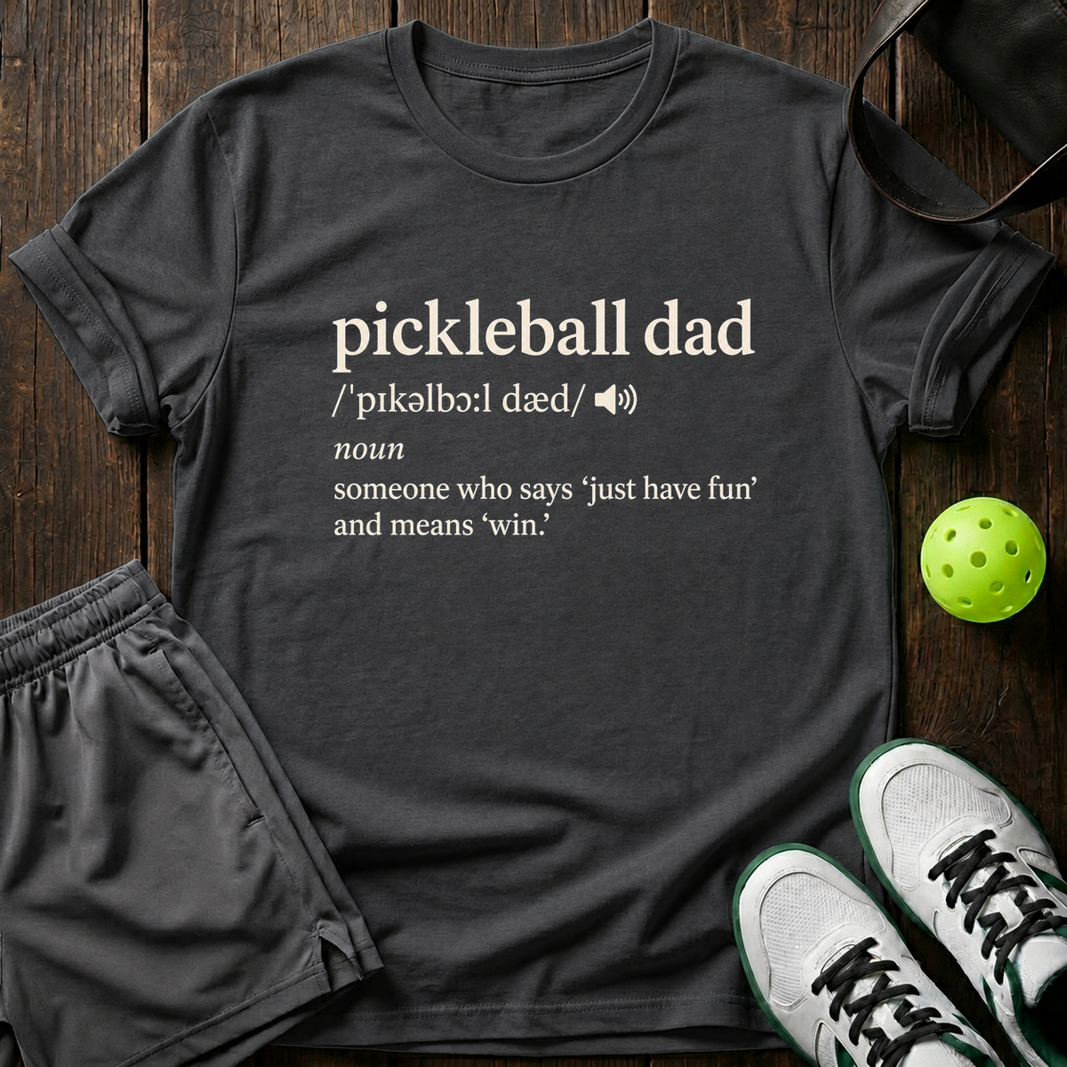 Pickleball Dad Definition T-Shirt — Charcoal