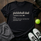 Pickleball Dad Definition T-Shirt — Black