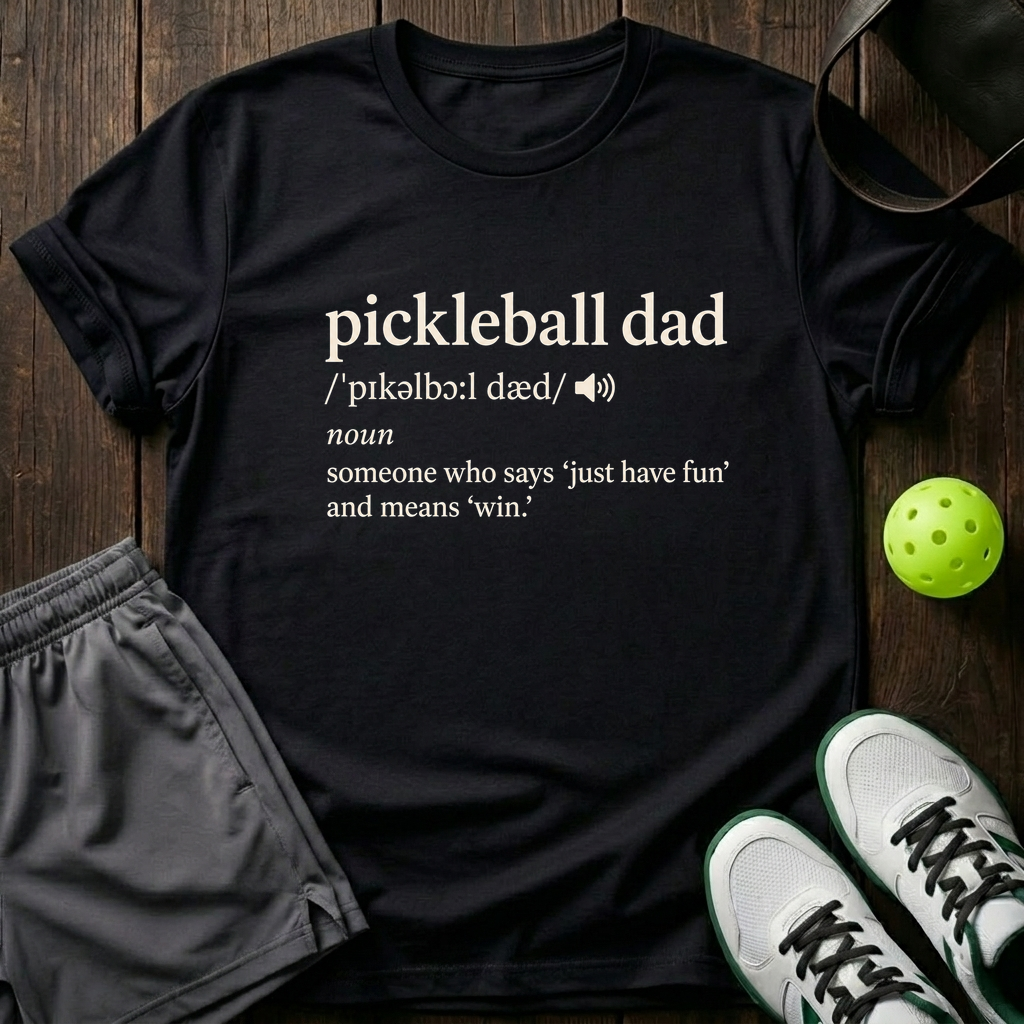 Pickleball Dad Definition T-Shirt — Black