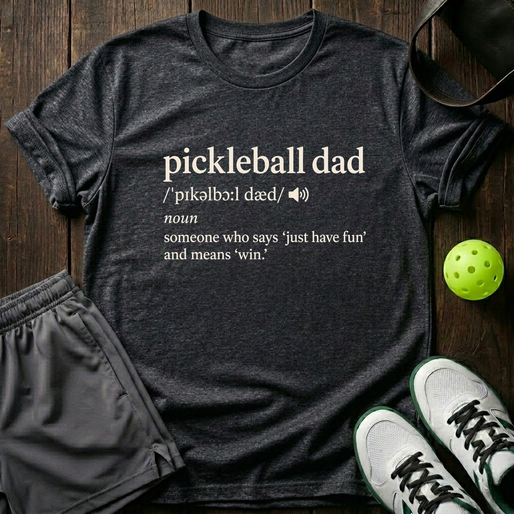 Pickleball Dad Definition T-Shirt — Dark Heather