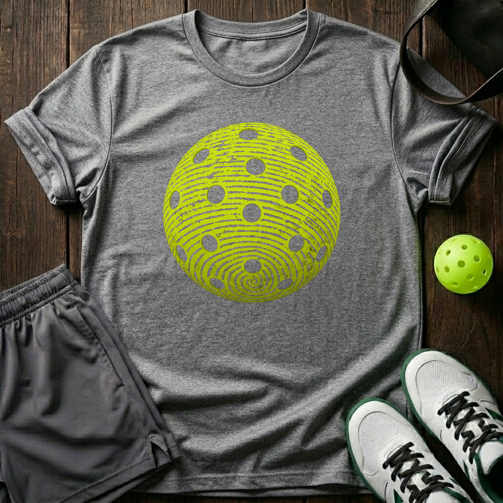 Pickleball Fingerprint T-Shirt — Sport Grey