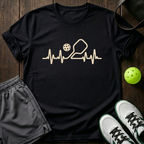 Pickleball Heartbeat T-Shirt — Black
