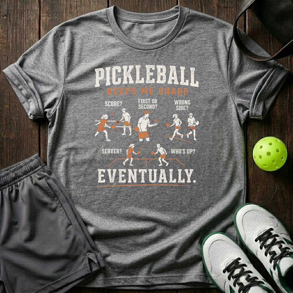 Pickleball Keep Me Sharp T-Shirt — Sport Grey