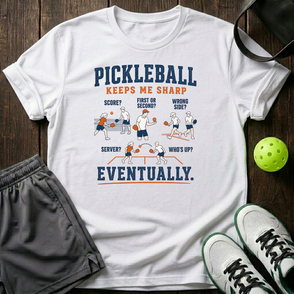 Pickleball Keep Me Sharp T-Shirt — White