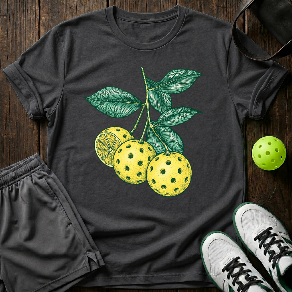 Pickleball Lemons T-Shirt — Charcoal