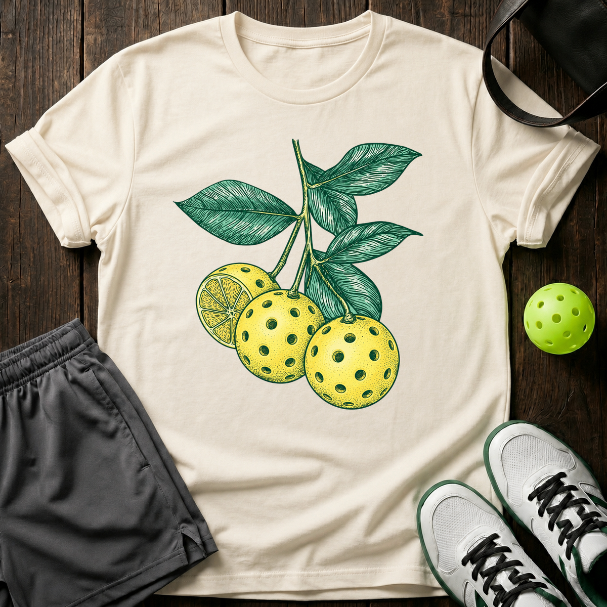 Pickleball Lemons T-Shirt — Natural