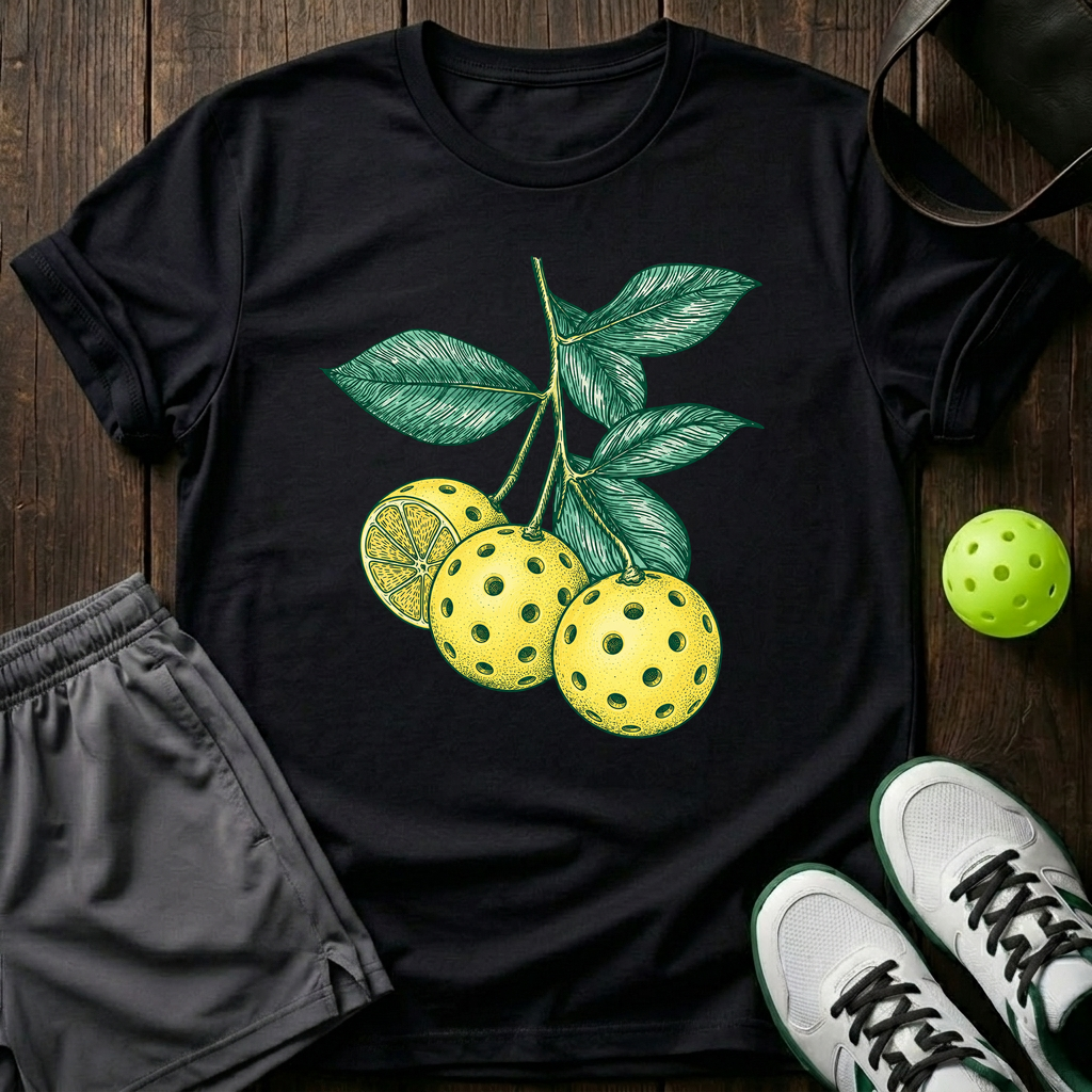 Pickleball Lemons T-Shirt — Black