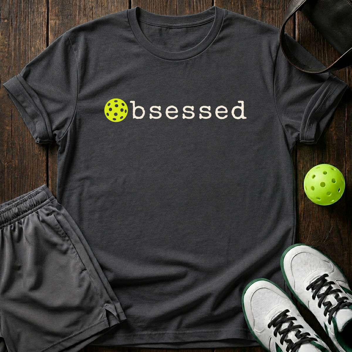 Pickleball Obsessed T-Shirt — Charcoal