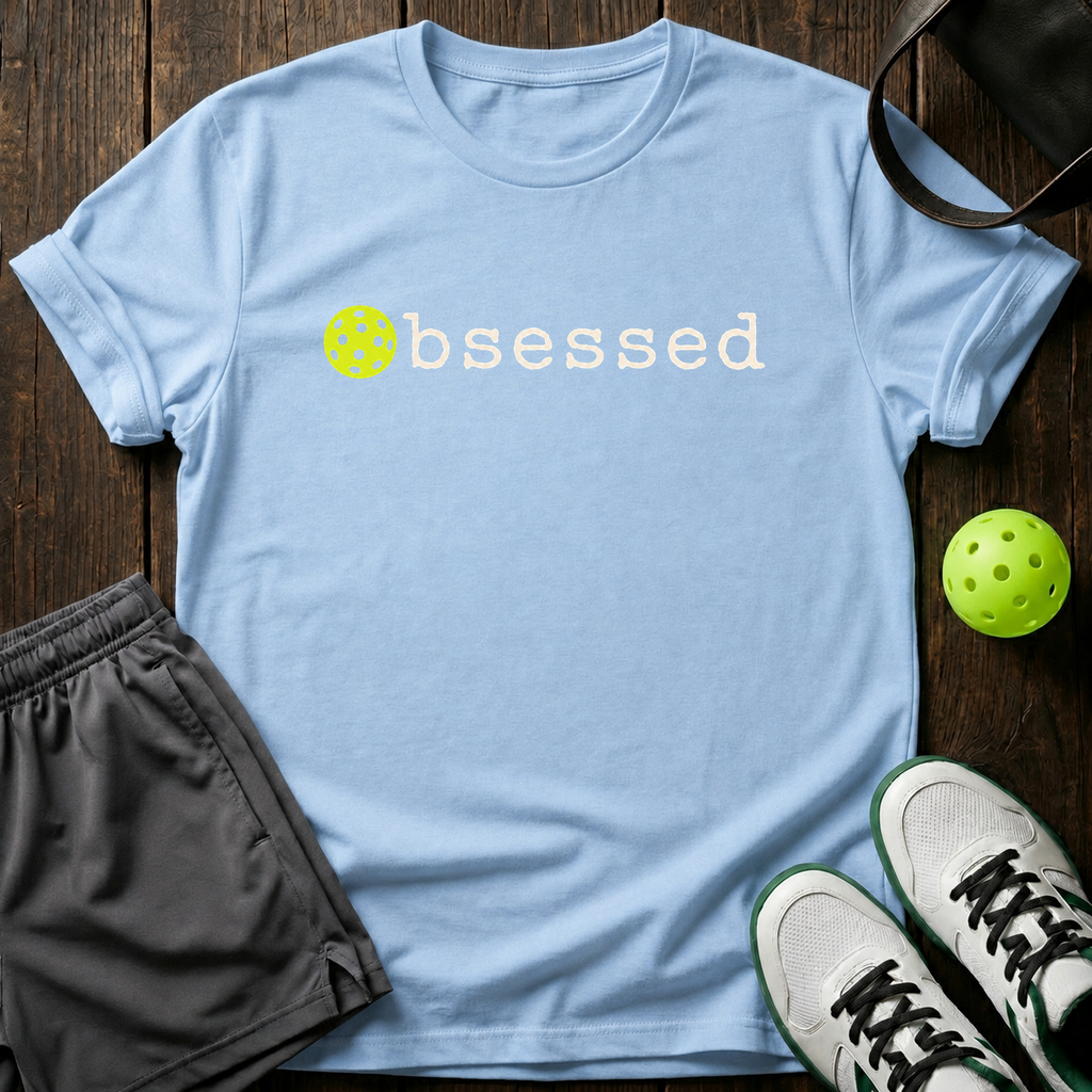 Pickleball Obsessed T-Shirt — Light Blue