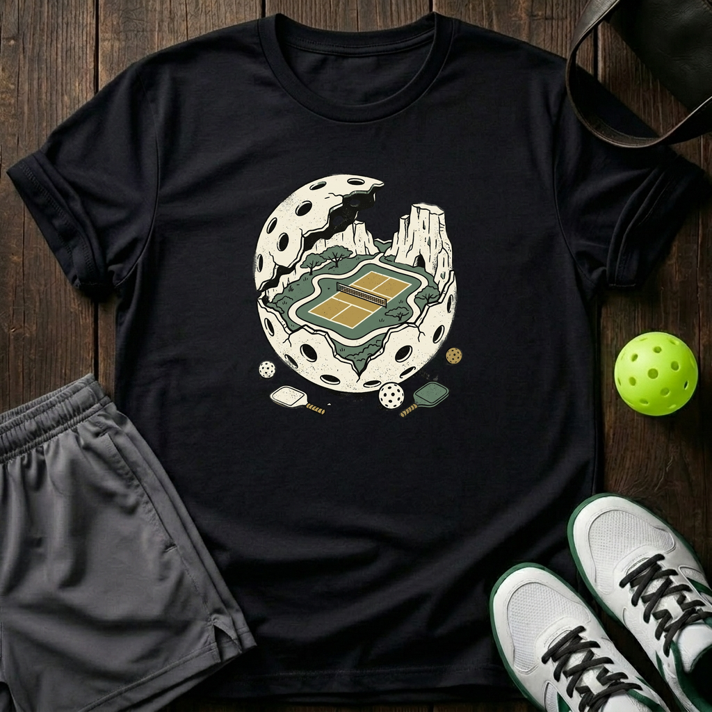 Pickleball Sanctuary Reveal T-Shirt — Black