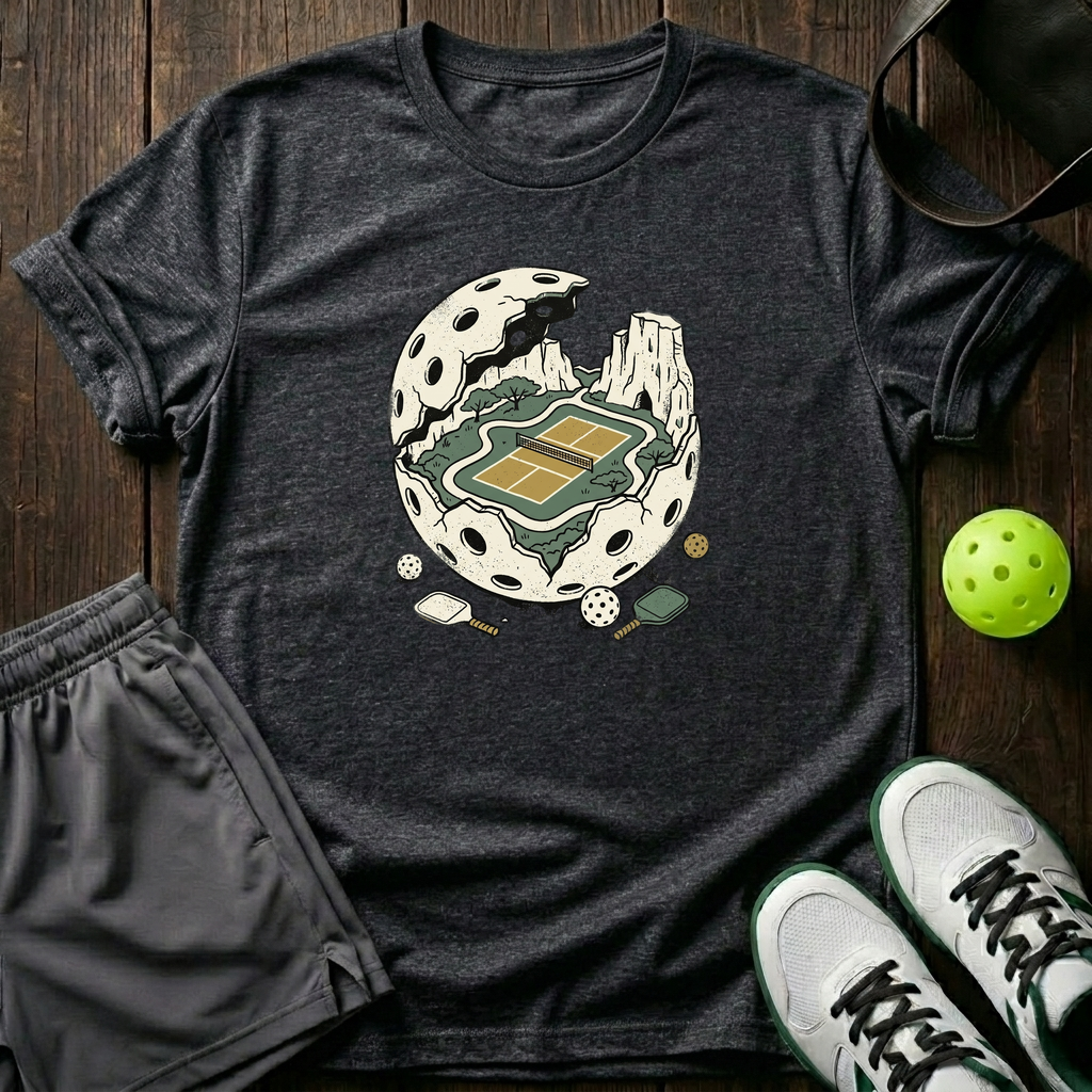 Pickleball Sanctuary Reveal T-Shirt — Dark Heather