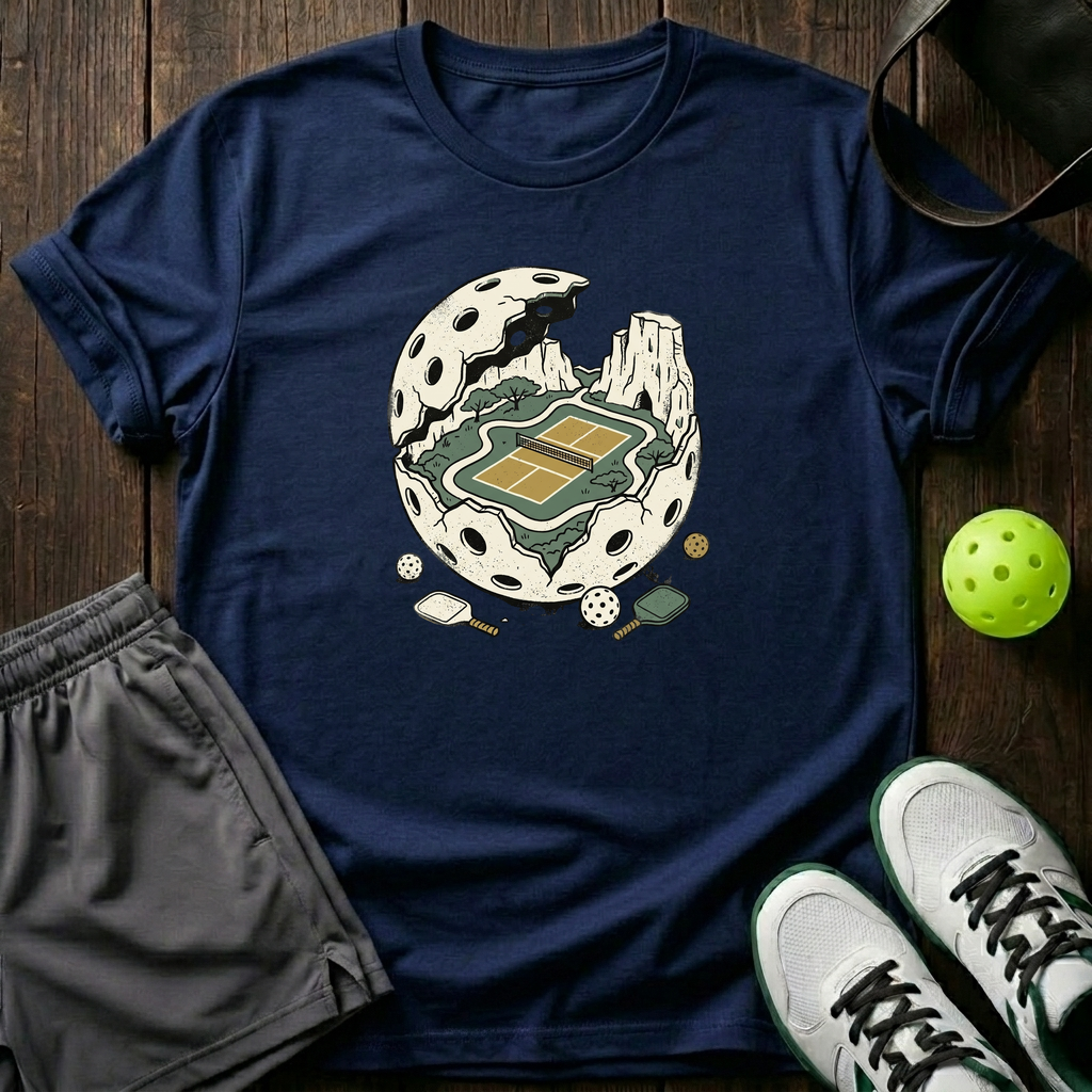 Pickleball Sanctuary Reveal T-Shirt — Navy