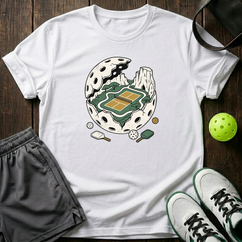 Pickleball Sanctuary Reveal T-Shirt — White