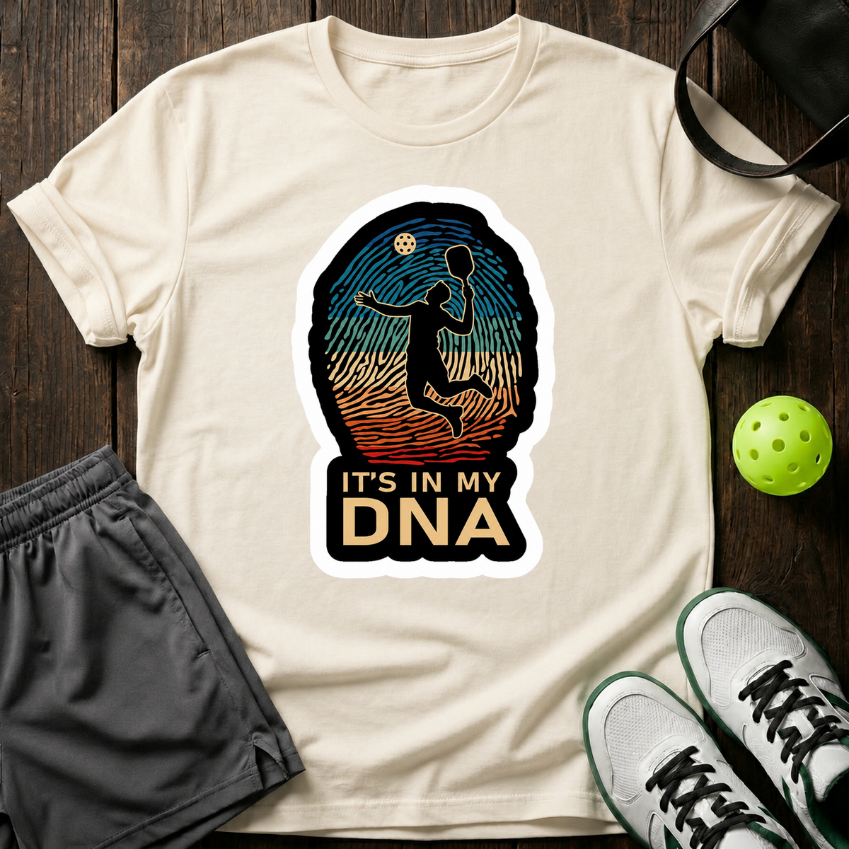 Pickleball in My DNA T-Shirt — Natural