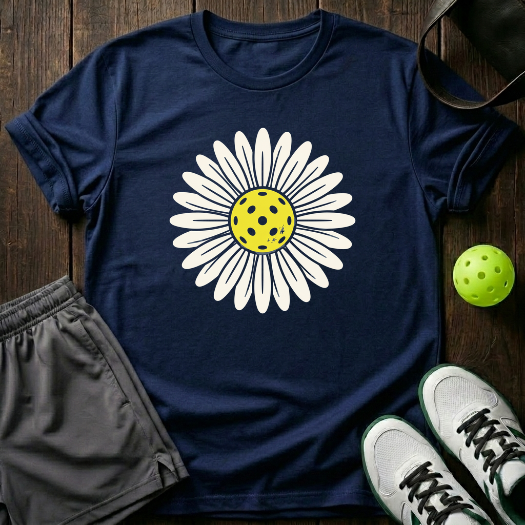 Retro Pickle Wildflower T-Shirt — Navy