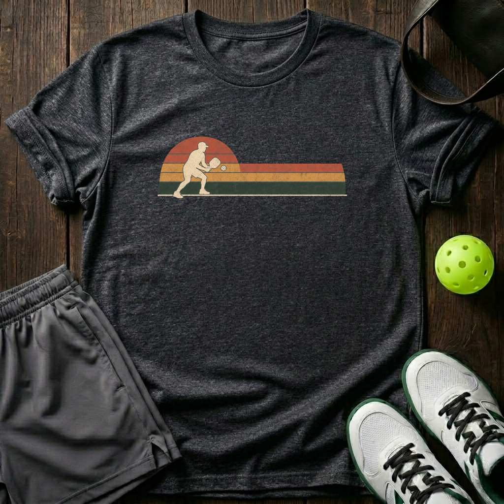 Retro Pickleball T-Shirt — Dark Heather