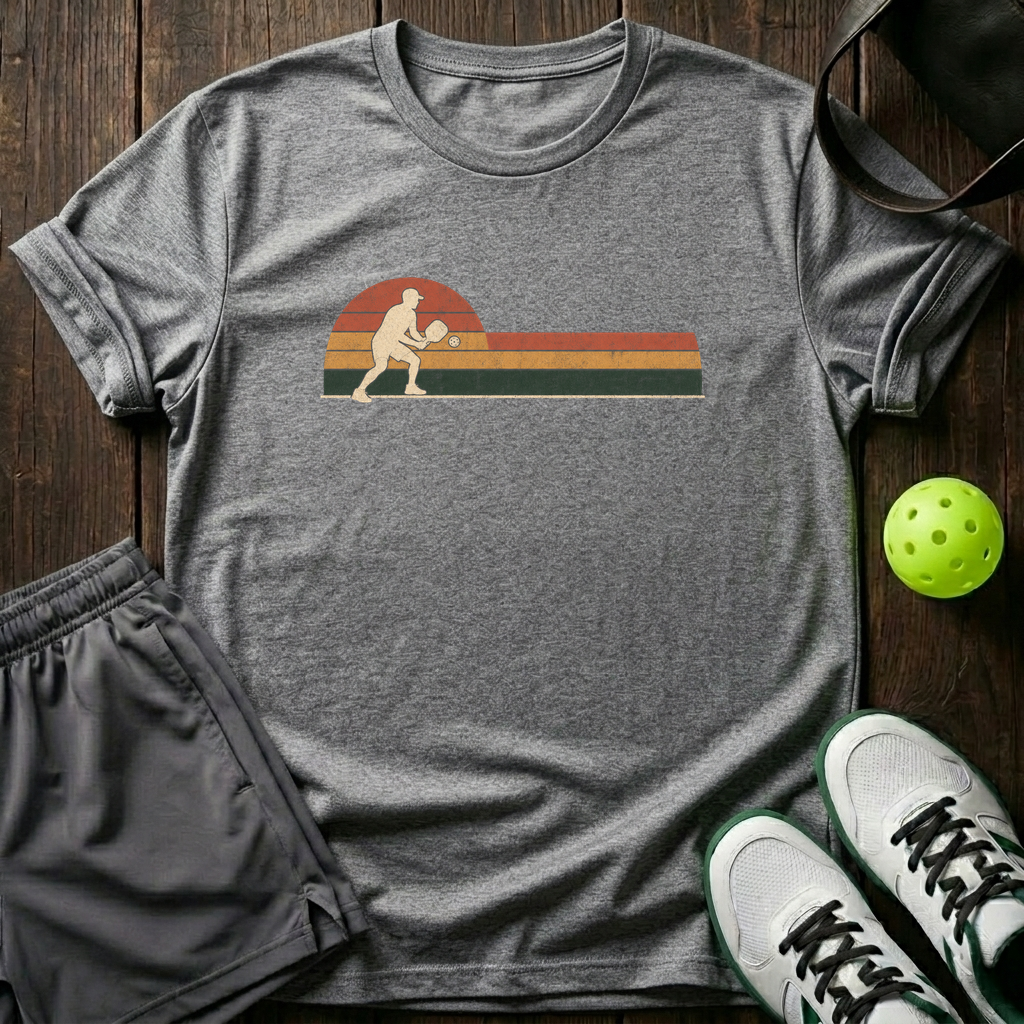 Retro Pickleball T-Shirt — Sport Grey